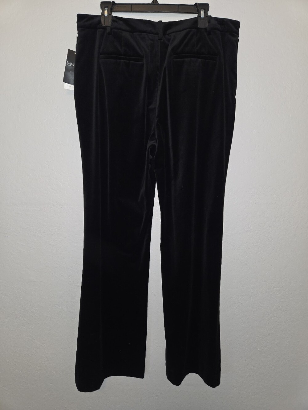 Donna Karan Velvet Straight-Leg Pants in Deep Brown, Size 16 - Picture 3 of 3